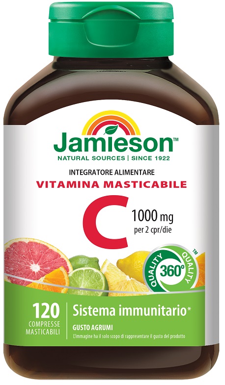 JAMIESON VITAMINA C 1000 MASTICABILE AGRUMI 120 COMPRESSE - Farmacia Artemisia di Montecuollo Dott. Angelo snc