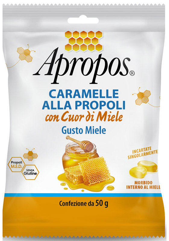 APROPOS CARAMELLE DURE MIELE CUOR DI MIELE 50 G - Farmacia Artemisia di Montecuollo Dott. Angelo snc