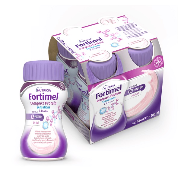 NUTRICIA FORTIMEL COMPACT PROTEIN GUSTO FRUTTI ROSSI RINFRESCANTI 4 BOTTIGLIE DA 125 ML - Farmacia Artemisia di Montecuollo Dott. Angelo snc