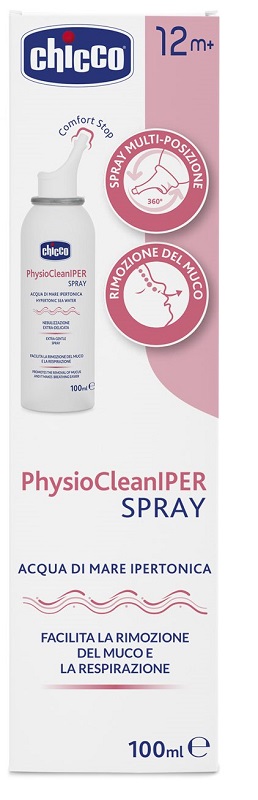 CHICCO PHYSIOCLEAN SOLUZIONE IPERTONICA SPRAY 100 ML - Farmacia Artemisia di Montecuollo Dott. Angelo snc