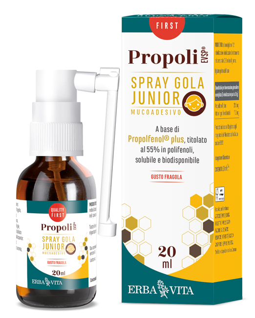 PROPOLI EVSP SPRAY GOLA JUNIOR GUSTO FRAGOLA 20 ML - Farmacia Artemisia di Montecuollo Dott. Angelo snc