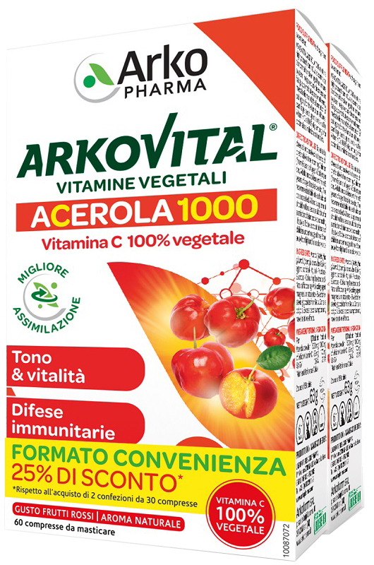 ARKOVITAL ACEROLA 1000 PACK FAMILY 60 COMPRESSE - Farmacia Artemisia di Montecuollo Dott. Angelo snc