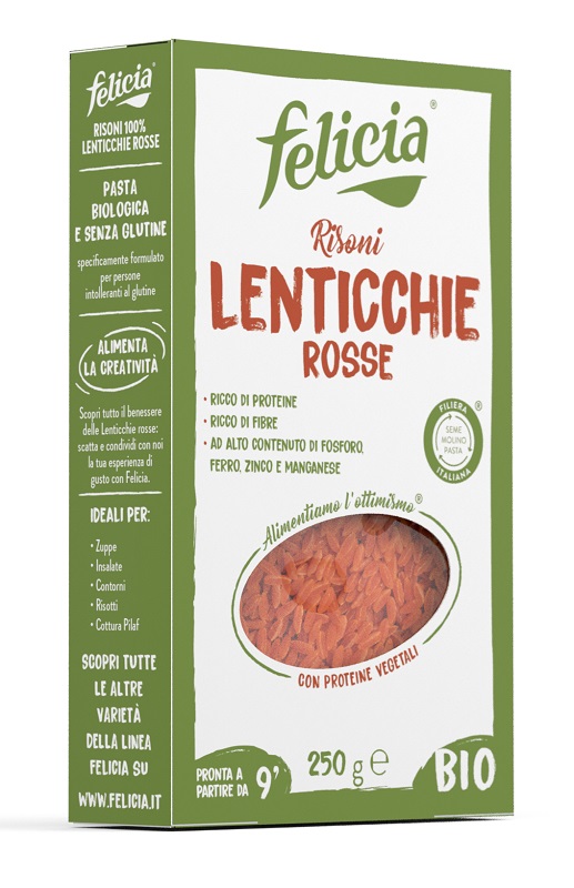 FELICIA BIO RISONI LENTICCHIE ROSSE 250 G - Farmacia Artemisia di Montecuollo Dott. Angelo snc