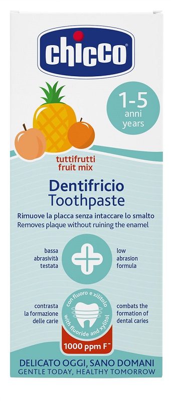 CHICCO DENTIFRICIO TUTTIFRUTTI DA 1 A 5 ANNI CON FLUORO - Farmacia Artemisia di Montecuollo Dott. Angelo snc