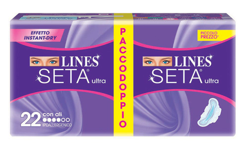 LINES SETA ULTRA ASSORBENTE CON ALI 22 PEZZI - Farmacia Artemisia di Montecuollo Dott. Angelo snc