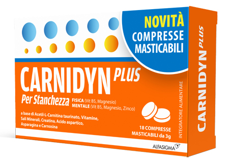 CARNIDYN PLUS 18 COMPRESSE MASTICABILI - Farmacia Artemisia di Montecuollo Dott. Angelo snc