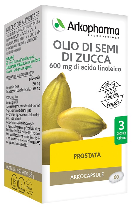 ARKO CAPSULE OLIO SEMI ZUCCA 60 CAPSULE - Farmacia Artemisia di Montecuollo Dott. Angelo snc