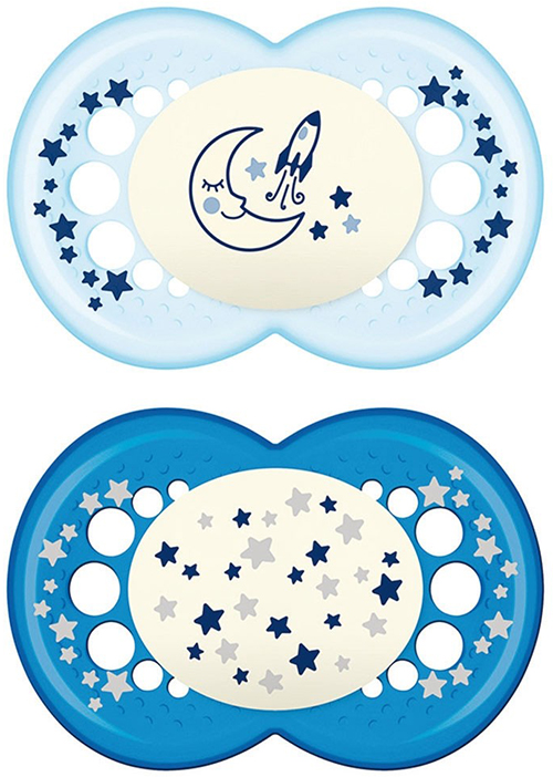 MAM SUCCHIETTO ORIGINAL NIGHT 6+ MESI SILICONE MASCHIO 2 PEZZI - Farmacia Artemisia di Montecuollo Dott. Angelo snc