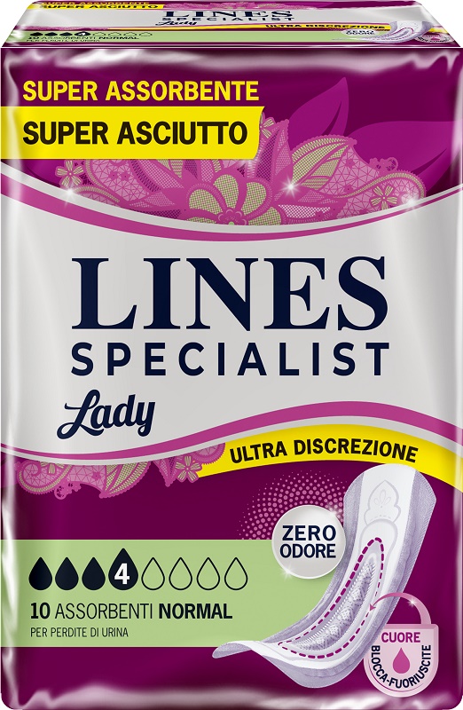 ASSORBENTI PER INCONTINENZA LINES SPECIALIST LADY NORMAL 10 PEZZI - Farmacia Artemisia di Montecuollo Dott. Angelo snc