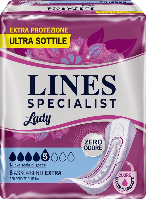 ASSORBENTI PER INCONTINENZA LINES SPECIALIST LADY 8 EXTRA 8 PEZZI - Farmacia Artemisia di Montecuollo Dott. Angelo snc