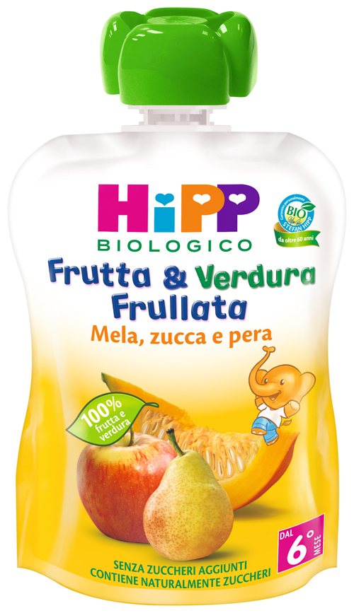 HIPP BIO FRUTTA & VERDURA MELA PERA ZUCCA 90 G - Farmacia Artemisia di Montecuollo Dott. Angelo snc