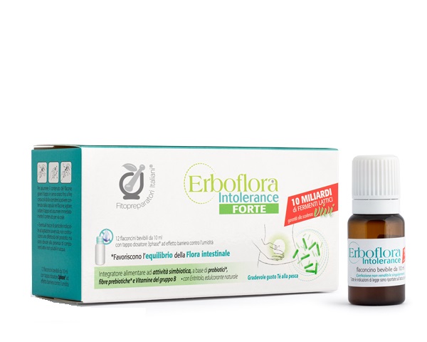 FITOPREPARATORI ITALIANI ERBOFLORA INTOLERANCE FORTE 12 FLACONCINI DA 10 ML - Farmacia Artemisia di Montecuollo Dott. Angelo snc
