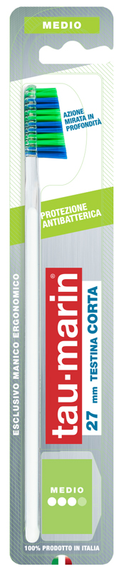 TAUMARIN PROFESSIONAL SPAZZOLINO 27 MEDIO TESTINA CORTA PROTEZIONE ANTIBATTERICA - Farmacia Artemisia di Montecuollo Dott. Angelo snc