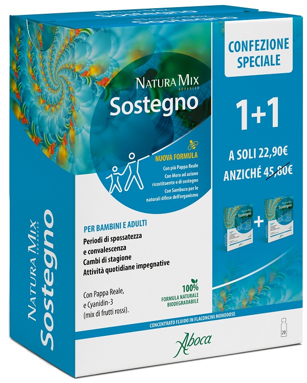 NATURA MIX ADVANCED SOSTEGNO 10 FLACONCINI + 10 FLACONCINI CONFEZIONE SPECIALE - Farmacia Artemisia di Montecuollo Dott. Angelo snc