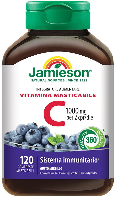 JAMIESON VITAMINA C 1000 MIRTILLO 120 COMPRESSE MASTICABILI - Farmacia Artemisia di Montecuollo Dott. Angelo snc