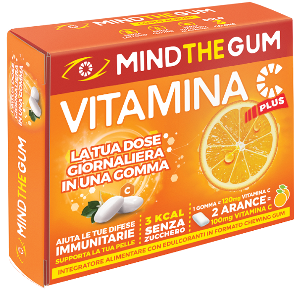 MIND THE GUM VITAMINA C AGRUMI 18 GOMME CONFETTATE - Farmacia Artemisia di Montecuollo Dott. Angelo snc