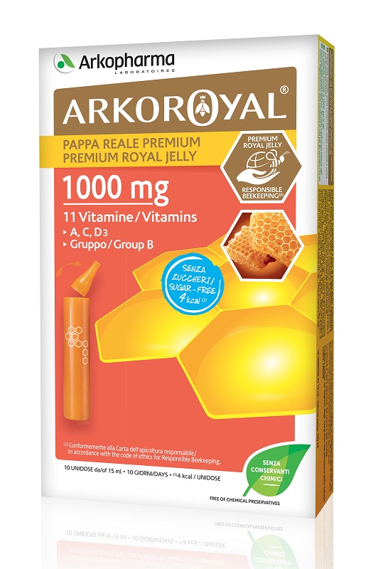 ARKOROYAL PAPPA REALE 1000 MG + VITAMINE SENZA ZUCCHERO 10 FIALE - Farmacia Artemisia di Montecuollo Dott. Angelo snc