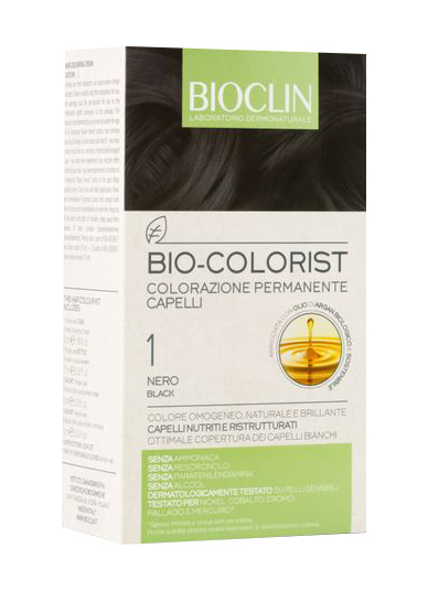 BIOCLIN BIO COLOR FAST&PERFECTION 1,0 NERO CREMA COLORANTE 60 ML + RIVELATORE IN CREMA 60 ML + BIO COLOR SHAMPOO 10 ML + BIO COLOR MASCHERA 10 ML - Farmacia Artemisia di Montecuollo Dott. Angelo snc