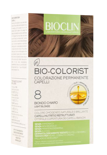 BIOCLIN BIO COLOR FAST&PERFECTION 8,0 BIONDO CHIARO CREMA COLORANTE 60 ML + RIVELATORE IN CREMA 60 ML + BIO COLOR SHAMPOO 10 ML + BIO COLOR MASCHERA 10 ML - Farmacia Artemisia di Montecuollo Dott. Angelo snc