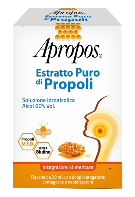 APROPOS ESTRATTO PURO DI PROPOLI SPRAY+CONTAGOCCE 20 ML - Farmacia Artemisia di Montecuollo Dott. Angelo snc