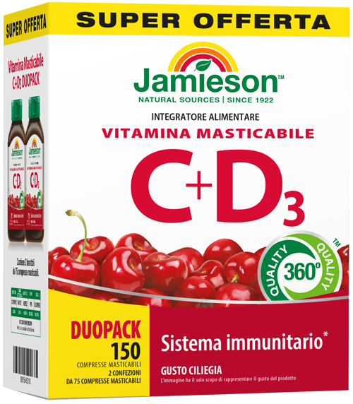 JAMIESON DUOPACK VITAMINA C+D 150 COMPRESSE - Farmacia Artemisia di Montecuollo Dott. Angelo snc