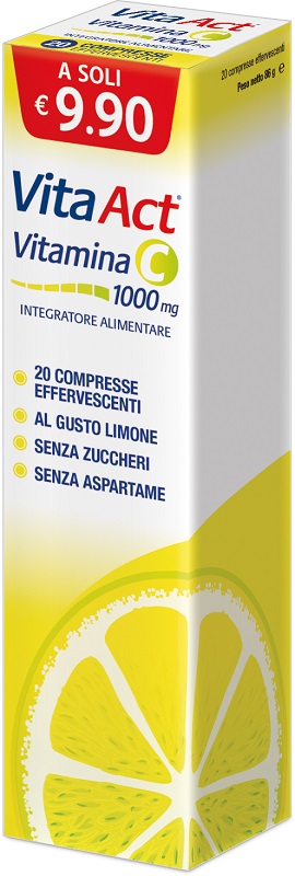 VITA ACT VITAMINA C 1000MG 20 COMPRESSE EFFERVESCENTI LIMONE - Farmacia Artemisia di Montecuollo Dott. Angelo snc