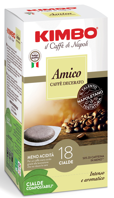 KIMBO AMICO CAFFE' TORREFATTO E DECERATO 18 CIALDE 7 G - Farmacia Artemisia di Montecuollo Dott. Angelo snc