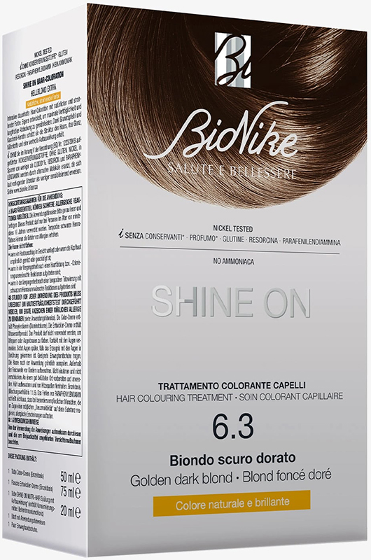 SHINE ON BIONDO SCURO DORATO 6,3 FLACONE 75 ML + TUBO 50 ML - Farmacia Artemisia di Montecuollo Dott. Angelo snc