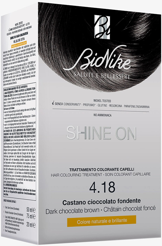 SHINE ON CASTANO CIOCCOLATO FONDENTE 4,18 FLACONE 75 ML + TUBO 50 ML - Farmacia Artemisia di Montecuollo Dott. Angelo snc