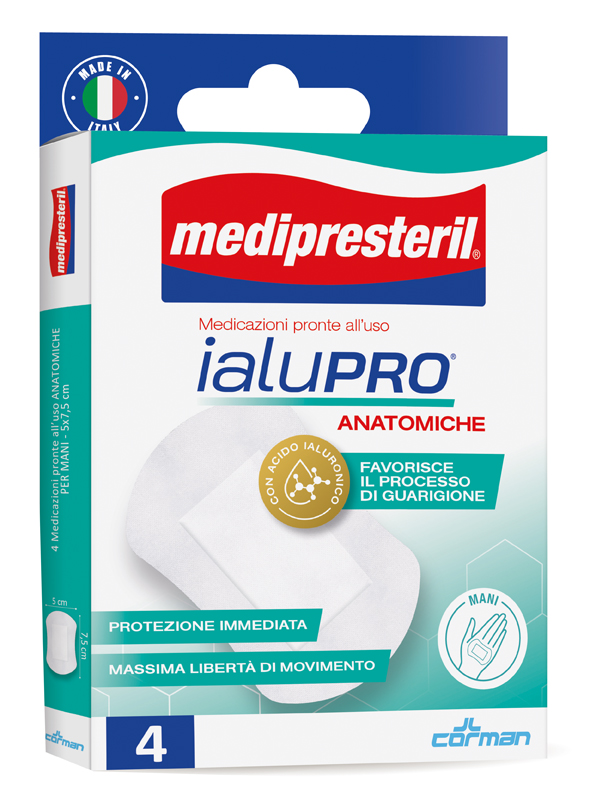 MEDIPRESTERIL IALUPRO MANI 5X7,5 CM 4 PEZZI - Farmacia Artemisia di Montecuollo Dott. Angelo snc