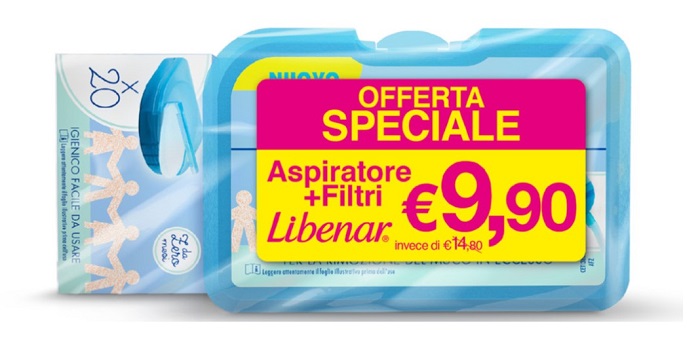 LIBENAR BIPACCO ASPIRATORE SOFT + 25 FILTRI - Farmacia Artemisia di Montecuollo Dott. Angelo snc