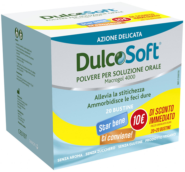 DULCOSOFT 20 BUSTINE BIPACK 1+1 - Farmacia Artemisia di Montecuollo Dott. Angelo snc