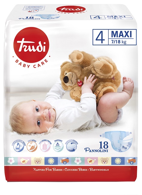 TRUDI BABY CARE PANNOLINO BAMBINI MAXI 7/18 KG 18 PEZZI - Farmacia Artemisia di Montecuollo Dott. Angelo snc