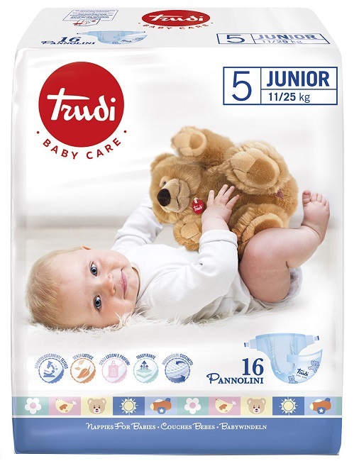 TRUDI BABY CARE PANNOLINO BAMBINI JUNIOR 11/25 KG 16 PEZZI - Farmacia Artemisia di Montecuollo Dott. Angelo snc