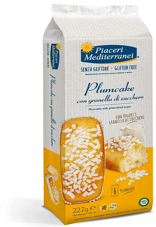 PIACERI MEDITERRANEI PLUMCAKE GRANELLA ZUCCHERO 6 PEZZI 37 G - Farmacia Artemisia di Montecuollo Dott. Angelo snc