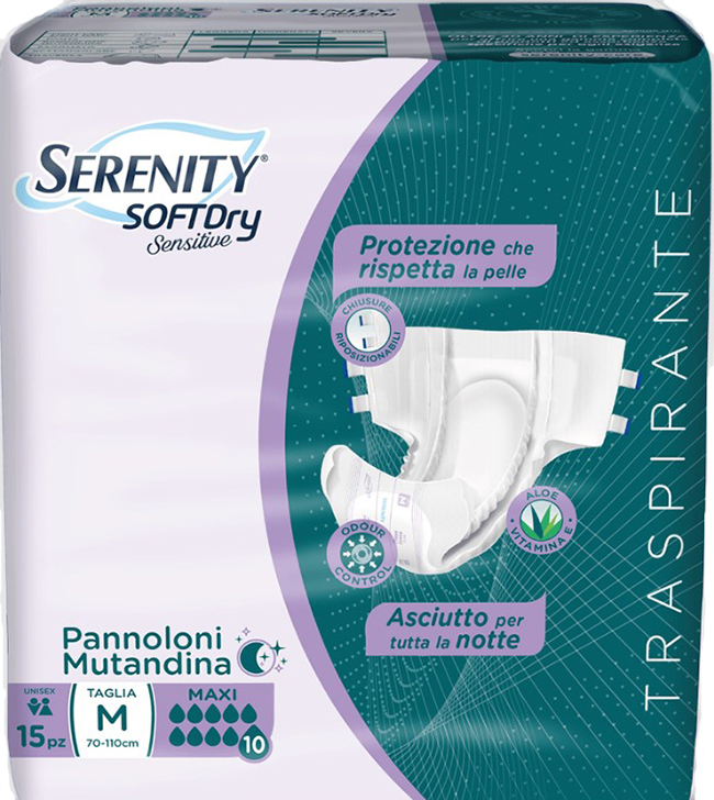PANNOLONE MUTANDINA SERENITY SD SENSITIVE MAXI M 15 PEZZI - Farmacia Artemisia di Montecuollo Dott. Angelo snc