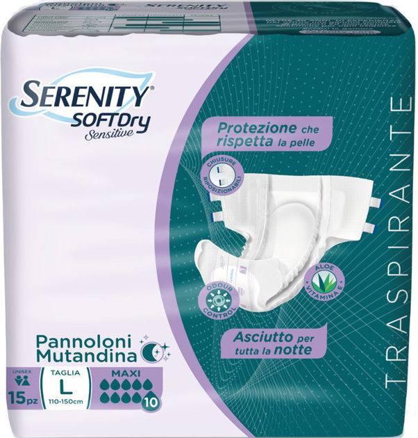 PANNOLONE MUTANDINA SERENITY SD SENSITIVE MAXI L 15 PEZZI - Farmacia Artemisia di Montecuollo Dott. Angelo snc