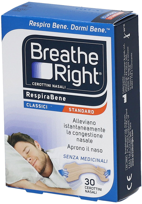 CEROTTI NASALI BREATHE RIGHT CLASSICI 30 PEZZI - Farmacia Artemisia di Montecuollo Dott. Angelo snc