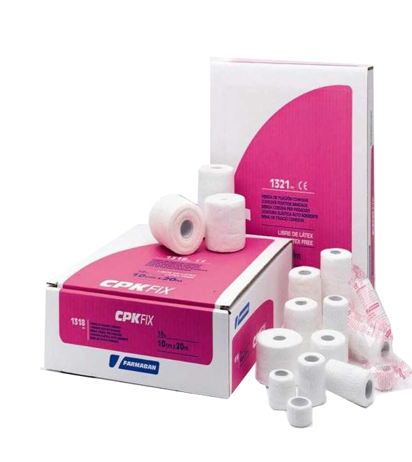 FARMABAN CPK FIX LATEX FREE 10CM X 20M BENDA ELASTICA COESIVA DI FISSAZIONE LATEX FREE DISPENSER BOX 16 PEZZI - Farmacia Artemisia di Montecuollo Dott. Angelo snc