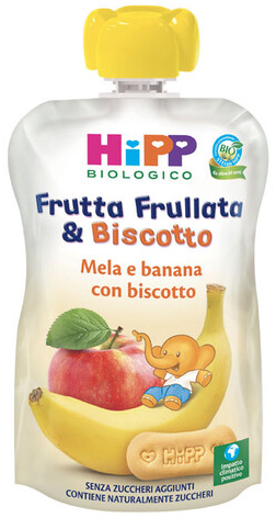HIPP BIO FRUTTA FRULLATA&BISCOTTO MELA BANANA BISCOTTO 90 G - Farmacia Artemisia di Montecuollo Dott. Angelo snc