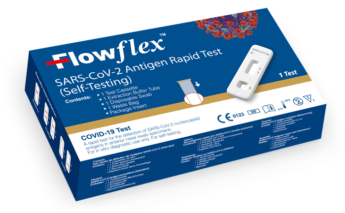 TEST ANTIGENICO RAPIDO COVID-19 FLOWFLEX AUTODIAGNOSTICO DETERMINAZIONE QUALITATIVA ANTIGENI SARS-COV-2 IN TAMPONI NASALI MEDIANTE IMMUNOCROMATOGRAFIA PROVETTA CON ALLUMINIO - Farmacia Artemisia di Montecuollo Dott. Angelo snc