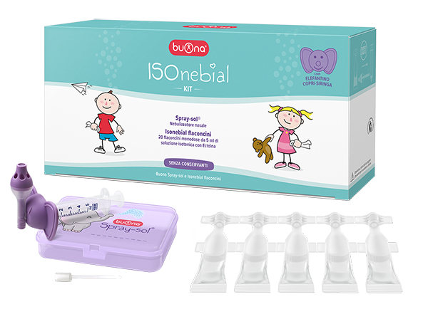 ISONEBIAL KIT PULIZIA CAVITA' NASALI 20 FLACONCINI MONODOSE 5 ML + SIRINGA LUER LOCK SOFT-JECK + AGO CANNULA + NEBULIZZATORE SPRAY - Farmacia Artemisia di Montecuollo Dott. Angelo snc
