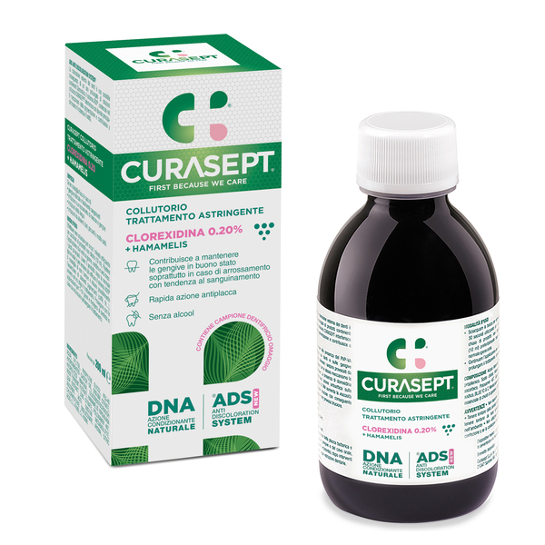 CURASEPT COLLUTORIO ADS DNA TRATTAMENTO ASTRINGENTE 200 ML + CAMPIONE OMAGGIO DENTIFRICIO ASTRINGENTE 6 ML - Farmacia Artemisia di Montecuollo Dott. Angelo snc