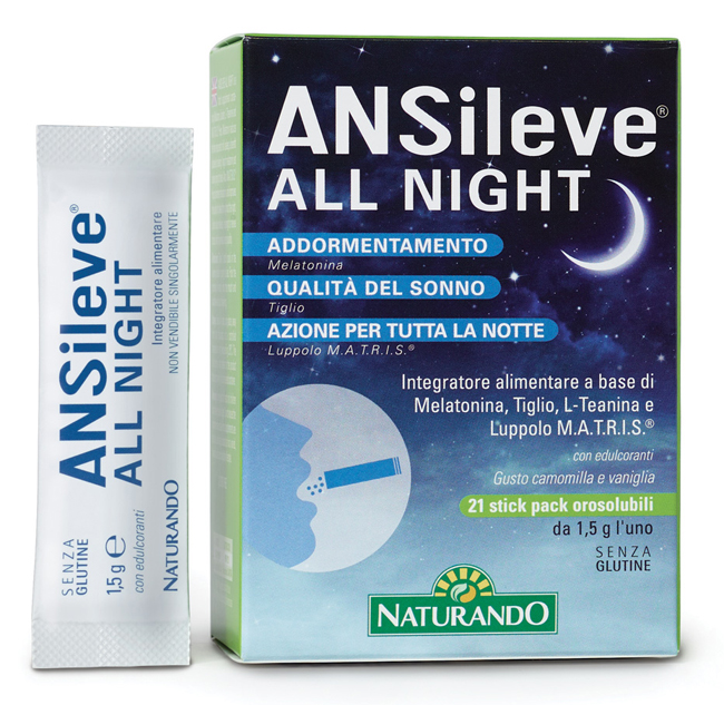 ANSILEVE ALL NIGHT 21 STICK PACK OROSOLUBILI - Farmacia Artemisia di Montecuollo Dott. Angelo snc