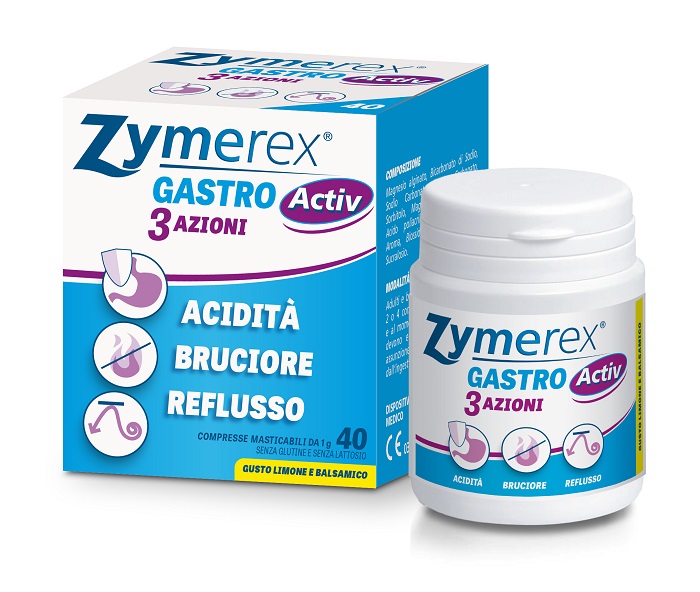 ZYMEREX GASTRO ACTIV 3 AZIONI 40 COMPRESSE MASTICABILI - Farmacia Artemisia di Montecuollo Dott. Angelo snc