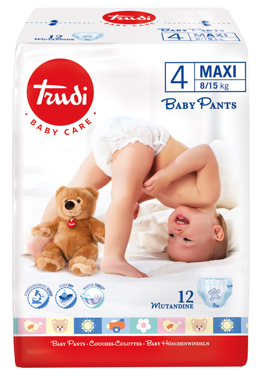 TRUDI BABY CARE PANTS MAXI 8/15KG 12 PEZZI - Farmacia Artemisia di Montecuollo Dott. Angelo snc