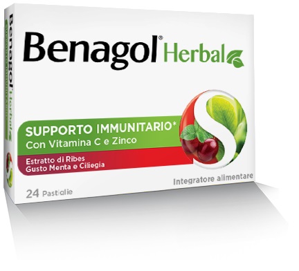 BENAGOL HERBAL MENTA E CILIEGIA 24 PASTIGLIE - Farmacia Artemisia di Montecuollo Dott. Angelo snc