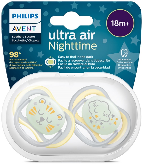 AVENT ULTRA AIR NIGHTTIME CIUCCIO ORTODONTICO 18 MESI+ 2 PEZZI - Farmacia Artemisia di Montecuollo Dott. Angelo snc