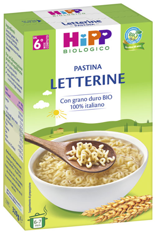 HIPP BIO PASTINA LETTERINE 320 G - Farmacia Artemisia di Montecuollo Dott. Angelo snc