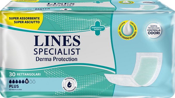 PANNOLONE PER INCONTINENZA LINES SPECIALIST DERMA RETTANGOLARE 30 PEZZI - Farmacia Artemisia di Montecuollo Dott. Angelo snc